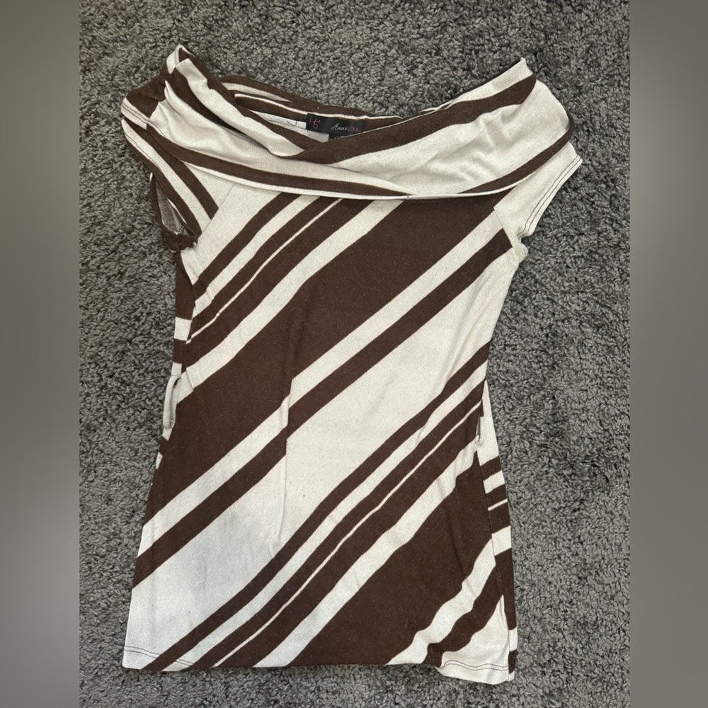 HeartSoul brown stripped blouse